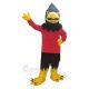 Black Eagle in Red Shirt Mascot Costume Animal