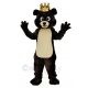 Dark Brown King Bear Mascot Costume Animal