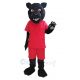 Panther in Red T-shirt Mascot Costume Animal