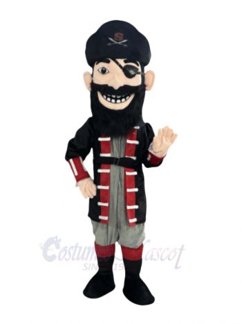 Cool Blackbeard Pirate Mascot Costume People