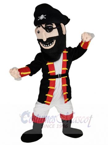 Blackbeard Pirate Mascot Costume People with Black Hat