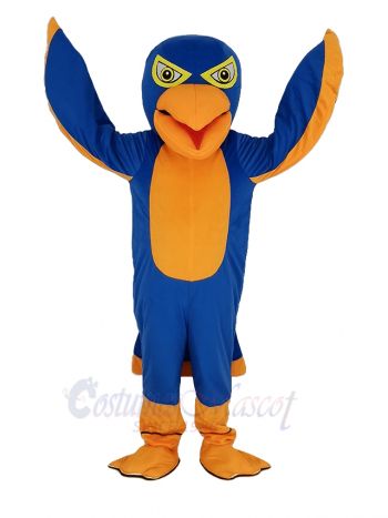 Royal Blue and Orange Falcon Mascot Costume Animal