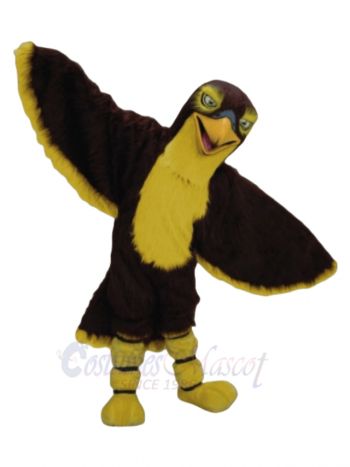 Brown and Yellow Falcon Bird Mascot Costumes