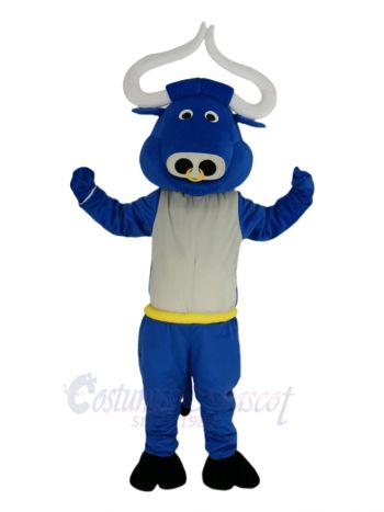 Blue Muscle Bull Ox Mascot Costume Animal