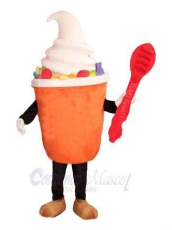 Orange Ice Cream Mascot Costume Dessert