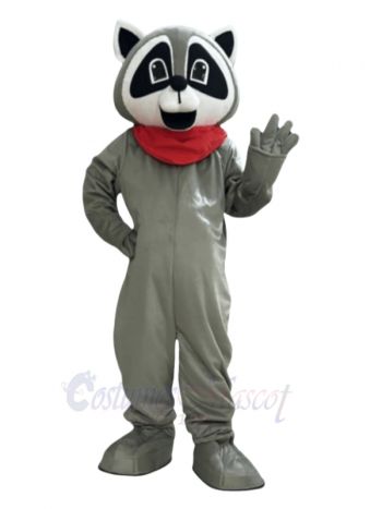 Raccoon with Red Neckerchief Mascot Costume Animal