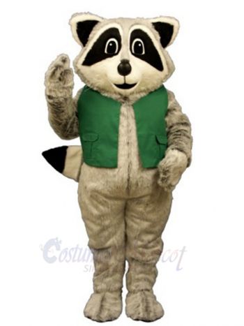 Raccoon with Vest Mascot Costume