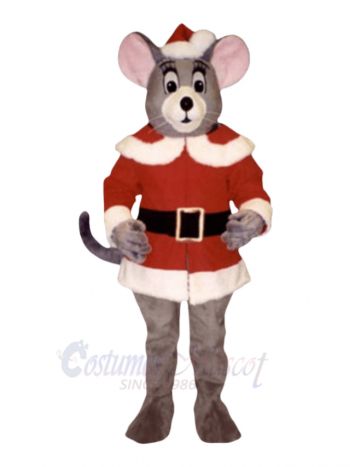 Mouse with Santa Coat Mascot Costume