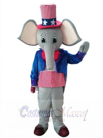 Patriotic Elephant Mascot Costume Animal