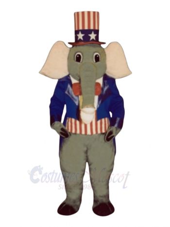 Cute Patriotic Elephant Mascot Costume