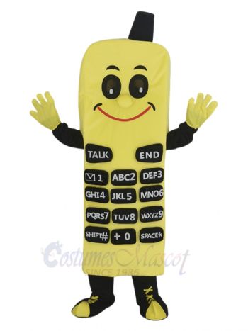 Yellow Cell Phone Mascot Costume