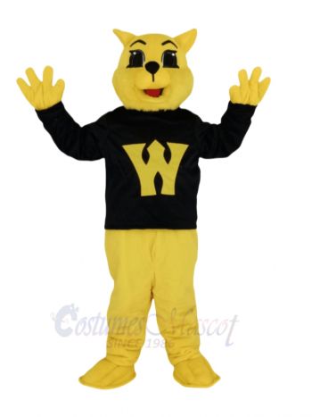 Yellow Wildcat Mascot Costume Animal