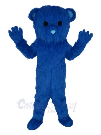 Navy Blue Fluffy Bear Mascot Costume Animal