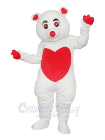 White Bear Cartoon Mascot Costume