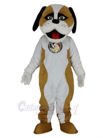 Brown And White St. Bernard Dog Mascot Costume Animal