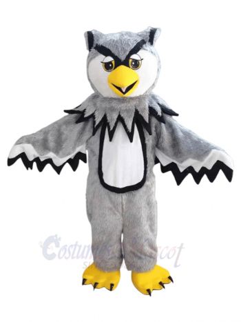 friendly Gray Owl Mascot Costume Animal