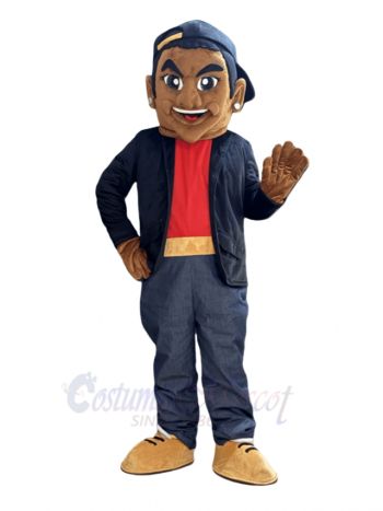 Brown Skin Boy Mascot Costume People