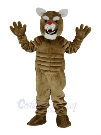 Powerful Brown Cougar Mascot Costume Animal