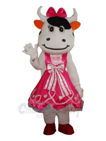 Pink Cattle Cow Mascot Costume