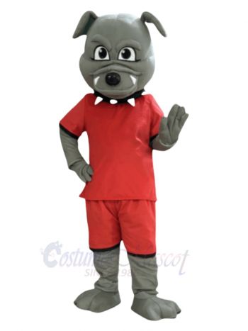 Bulldog in Red Jersey Mascot Costume