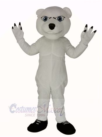 Muscle Polar Bear Mascot Costume Animal