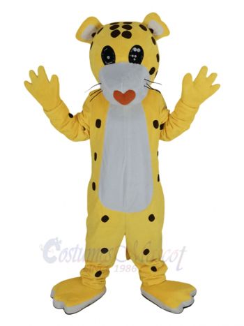 Cute Yellow Cheetah Mascot Costume Animal