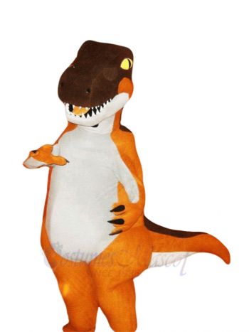 Orange Dinosaur Adult Mascot Costumes