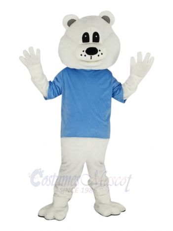 Cute White Bear Mascot Costume Animal