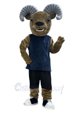 Ram in Royal Blue Vest Mascot Costume Animal