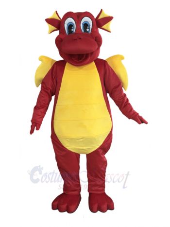 Red Dragon with Yellow Belly Mascot Costume Animal