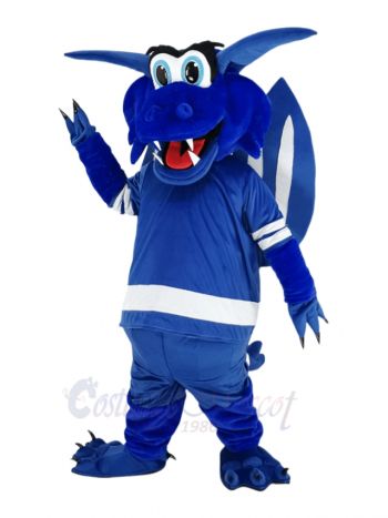 Happy Blue Dragon Mascot Costume Animal