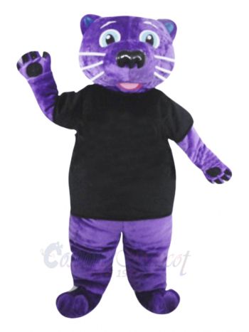 Purple Panther Mascot Costume