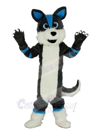 Cute Gray and Blue Husky Dog Fursuit Mascot Costume Animal