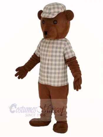 Teddy Bear in Striped Clothes Mascot Costume