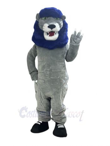 Strong Gray Lion Mascot Costume