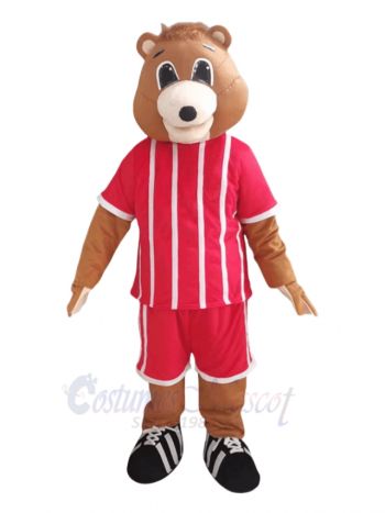 Bear in Red Sports Suit Mascot Costume Animal