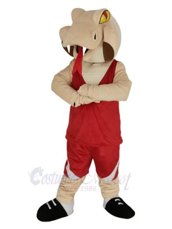 Cobra Snake in Red Clothes Mascot Costume Animal