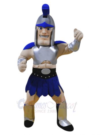 Blue Spartan Mascot Costume