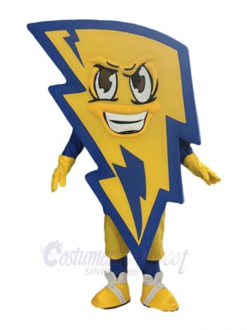 Yellow Angular Lightning Mascot Costume