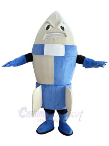 Funny Blue Rocket Mascot Costume