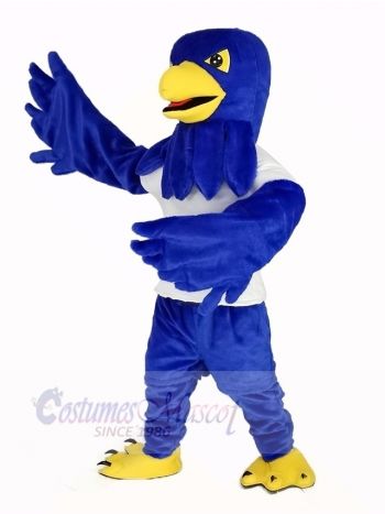 Cool Blue Hawk with White Coat Mascot Costume Animal