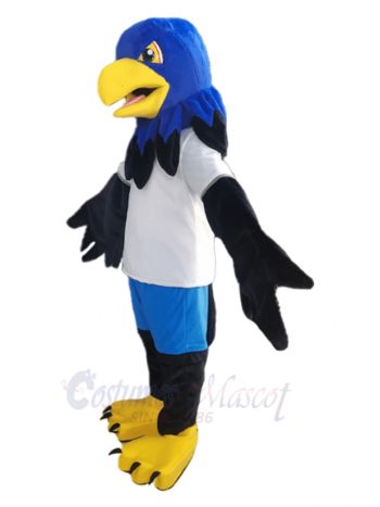 Blue and Black Hawk Mascot Costume Animal