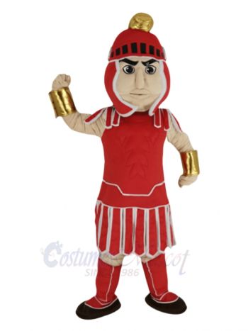 Red and Golden Spartan Mascot Costume People