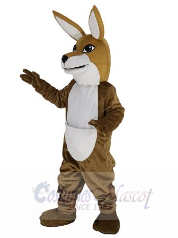 Friendly Brown Kangaroo Mascot Costume Animal