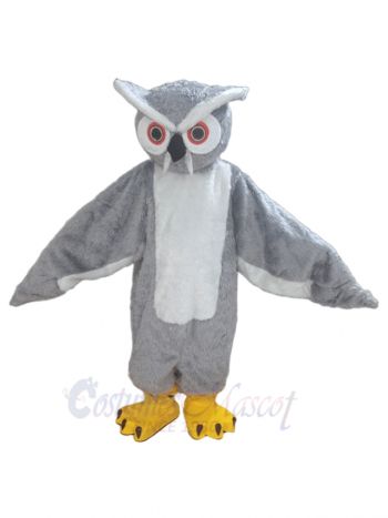 Lovely Gray Owl Mascot Costume Animal