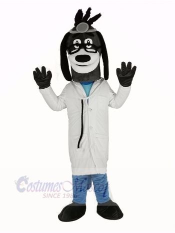 Doctor Hound Dog with Glasses Mascot Costume Animal