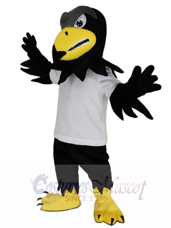 Fierce Black Falcon Bird Mascot Costume Animal