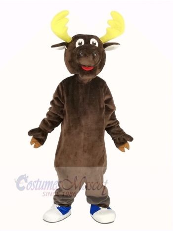 Funny Brown Moose Mascot Costume Animal