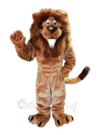 Brown Lion with White Beard Mascot Costumes