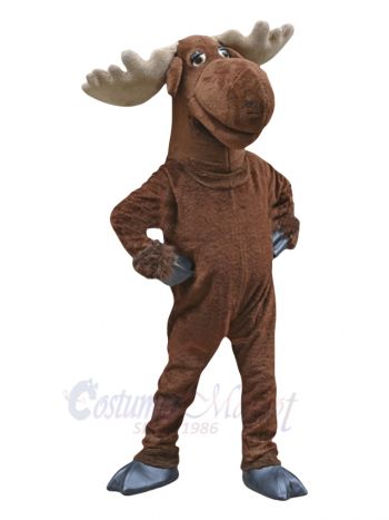 Funny Brown Moose Mascot Costume Adult